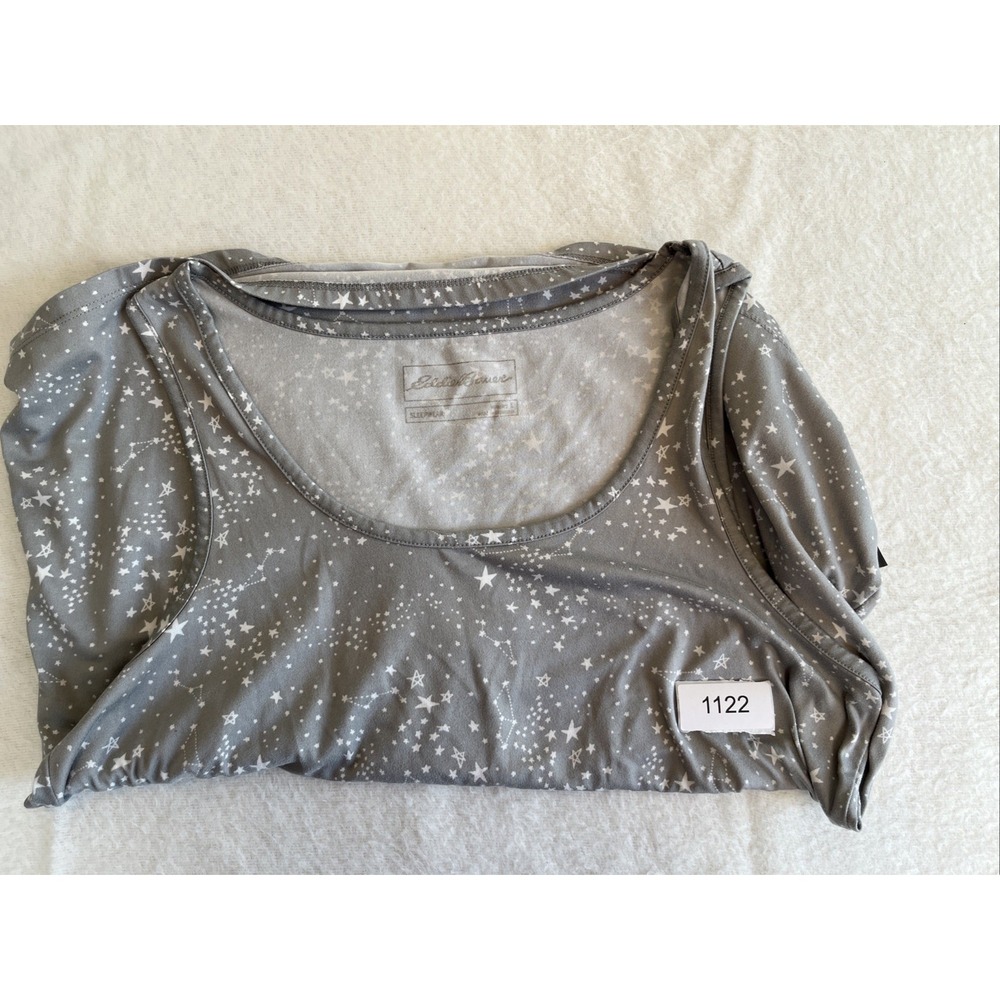 Eddie Bauer Pajama Top Women's Large Gray Star - Picture 11 of 11